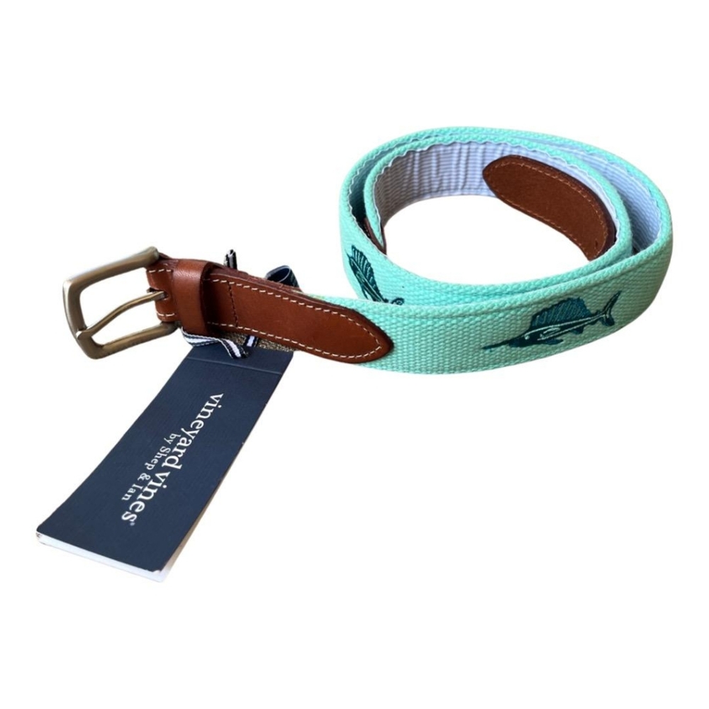 Vineyard Vines Mens Marlin Icon Canvas Club Belt, size 38